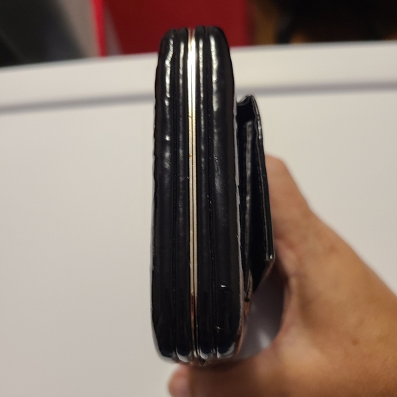 Slim Black Clutch Faux Leather Flat Wallet - Picture 5 of 11